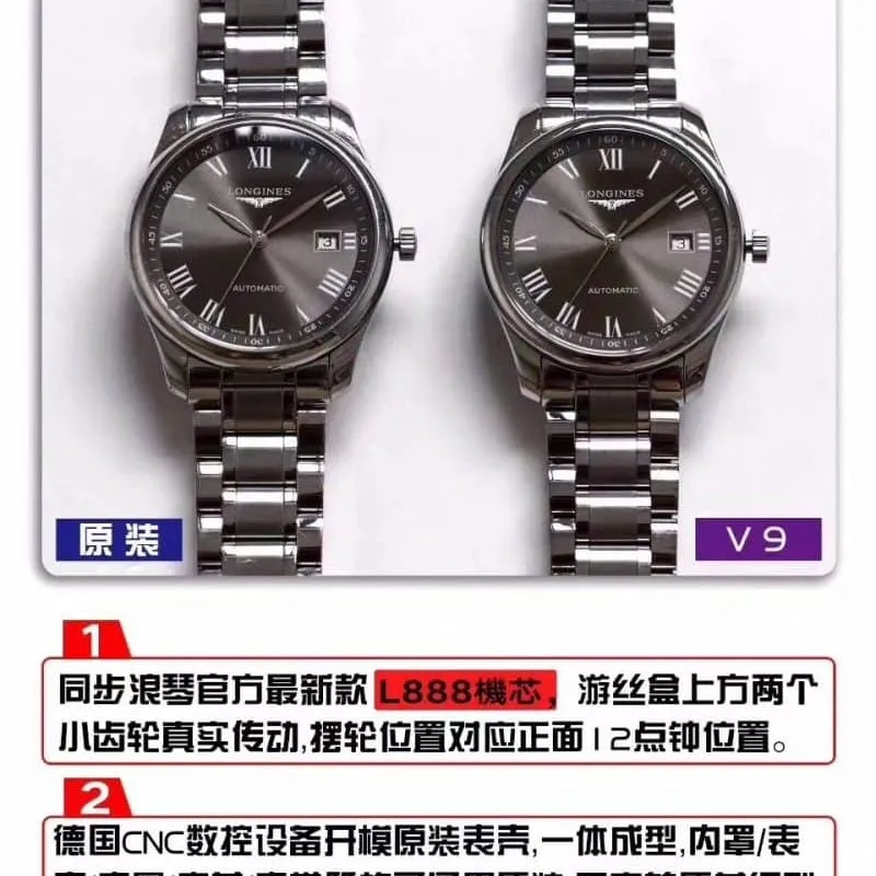 V9Longines famous craftsman series L2.793.4.71.6replica watch authenticity comparison size chart
