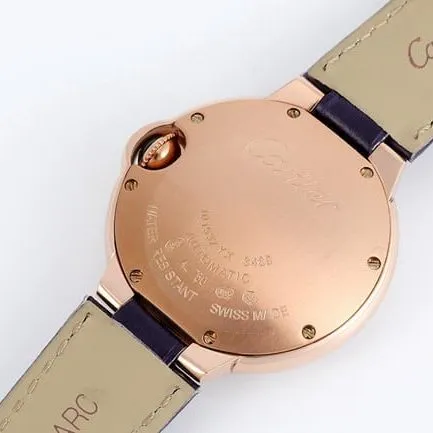 V6 factory top-tier watch Cartier women's white dial blue belt automatic movement blue balloon series watch front view