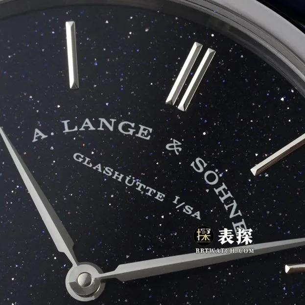 F8 Saxony Lange watch blue dial leather strap model 205.086side live photo