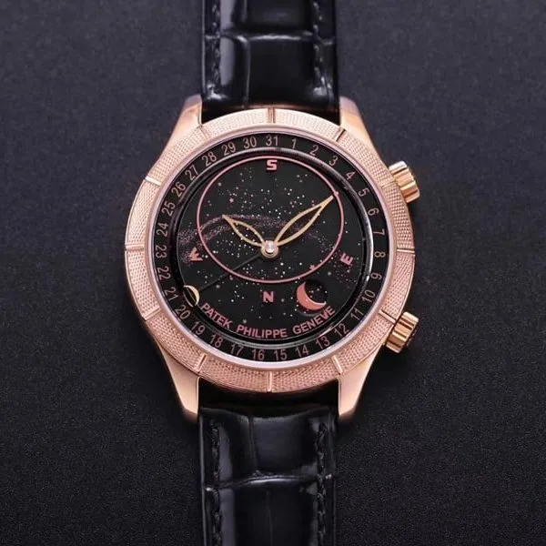 Patek Philippe1:1 watch complex function starry sky series 5106R/5102/6104rose goldblack dial front view