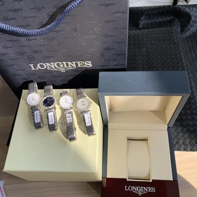 top-tier watch Longines women's white dialsteel bracelet casual fashion quartz Jialan series watch clasp picture