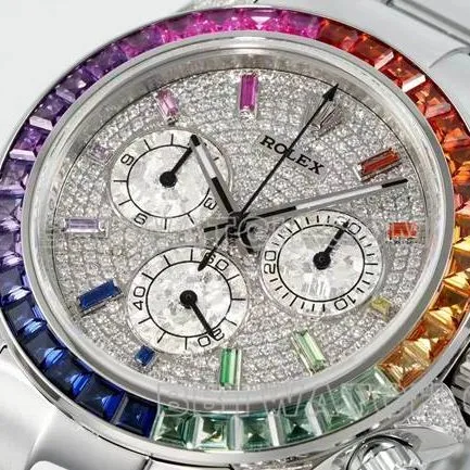 1:1replica watch DaytonaRX FactoryRolex rainbow diamond bezel diamond dial mechanical side live photo