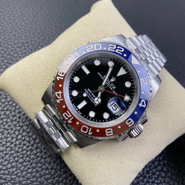 New top Rolex GMT-Master II "Pepsi" watch, jubilee bracelet, automatic mechanical stainless steel men's watch, watch clasp image