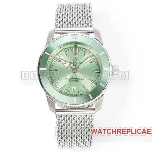 collectible BLS factory super ocean culture Breitling light green dial steel braceletside live photo