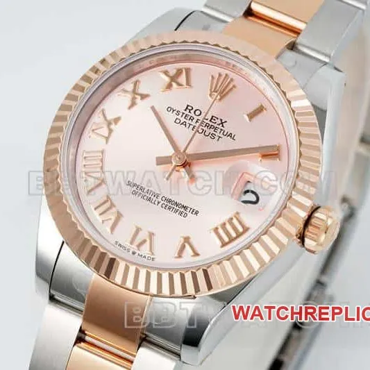 ARF FactoryRolex log top-tier replicarose gold plate 31mm gold three-lattice chain link 278271side live photo