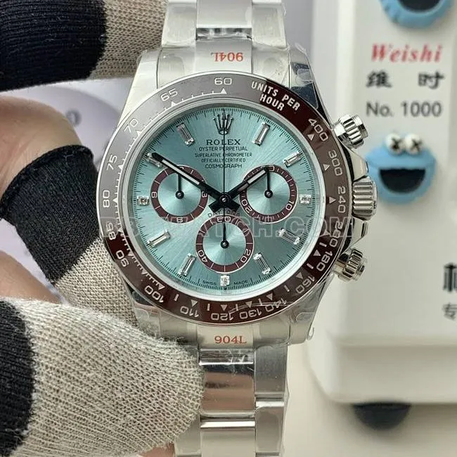 QF factory watch Rolex Daytona ice blue dial4131 mechanical caseback live photo