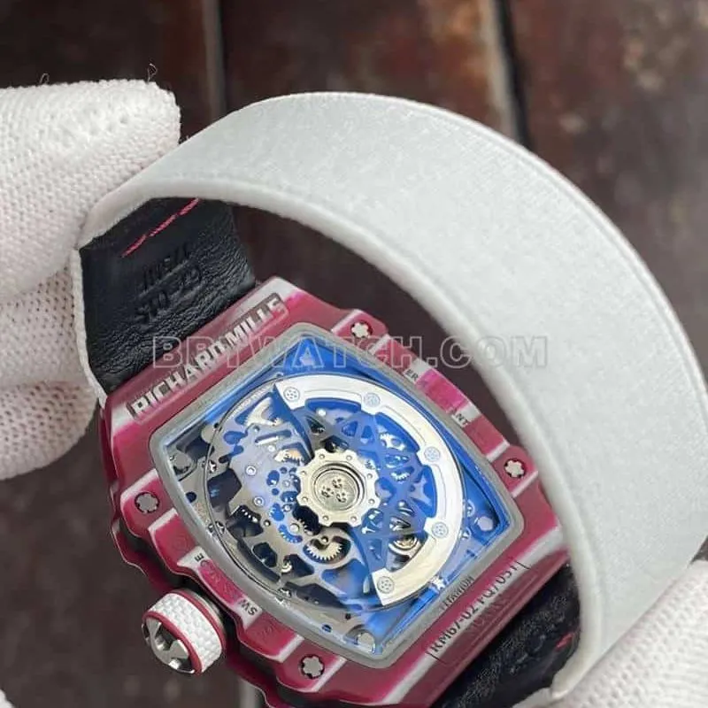 Richard Mille men's top-tier 1:1high-quality hollow plate white RM67-02front live photo