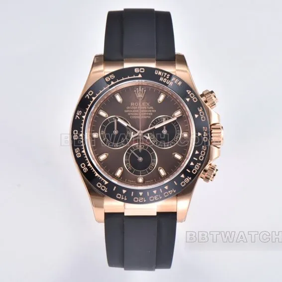 Factory C Rolex Daytona1:1super brown plate rose rubber model M116515LN-0041clasplive photos