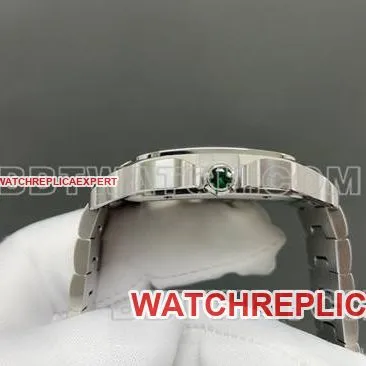 collectible watch CartierMLF factory Santos green hollow disc mechanical front live photo