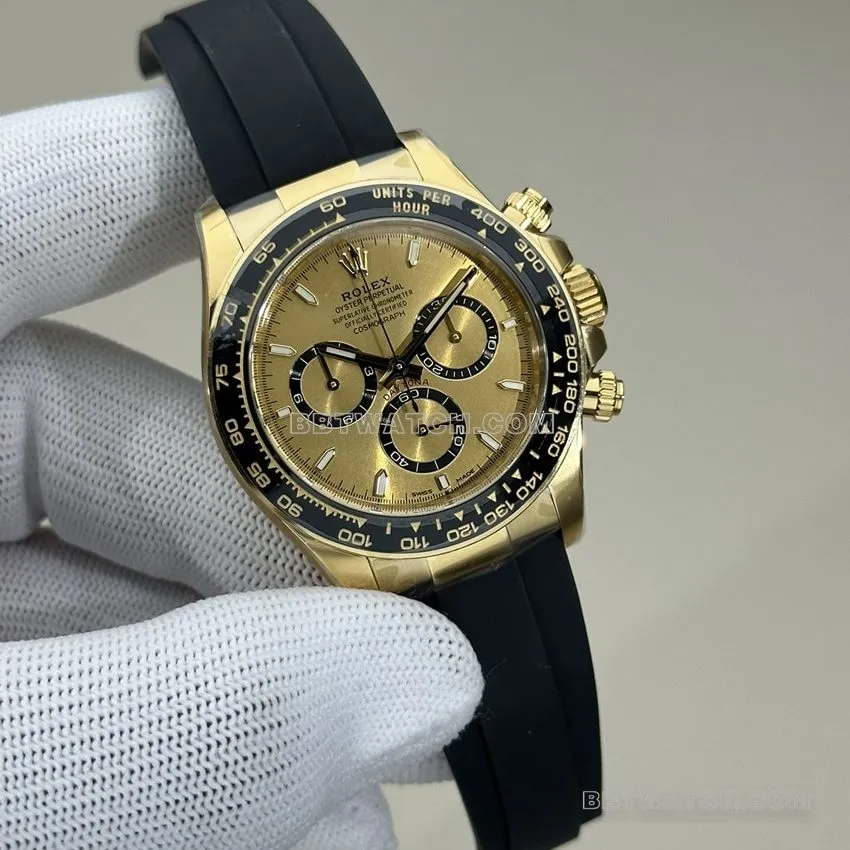Clean FactoryRolexDaytona1:1super gold plate full gold rubber model 126518clasplive photos