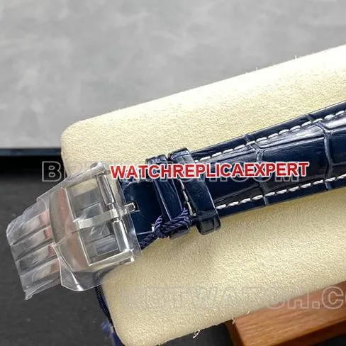 collectible watch BLS factory Breitling aviation chronograph diamond blue dialleather strap caseback live photo