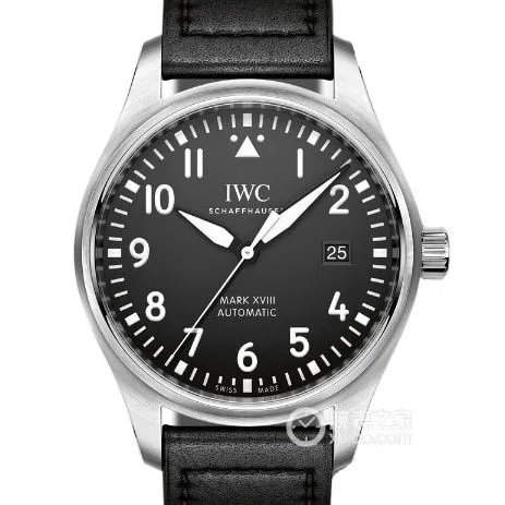 V7 factory pilot IWC1:1replica watch lumeblack dialleather strap model IW328201side live photo
