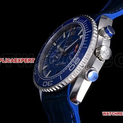 top-tier watch N1 factory SeamasterOmega 600m blue dial leather braceletside live photo