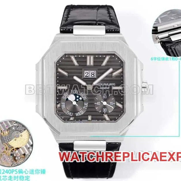 3K factory Patek Philippe CUBITUS top dark gray disk 5822 side real photo