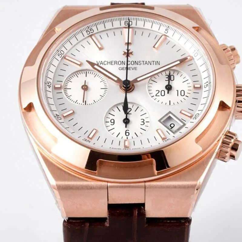 Vacheron Constantintop-tiersuper watch Overseas series men's mechanical white face watch front view