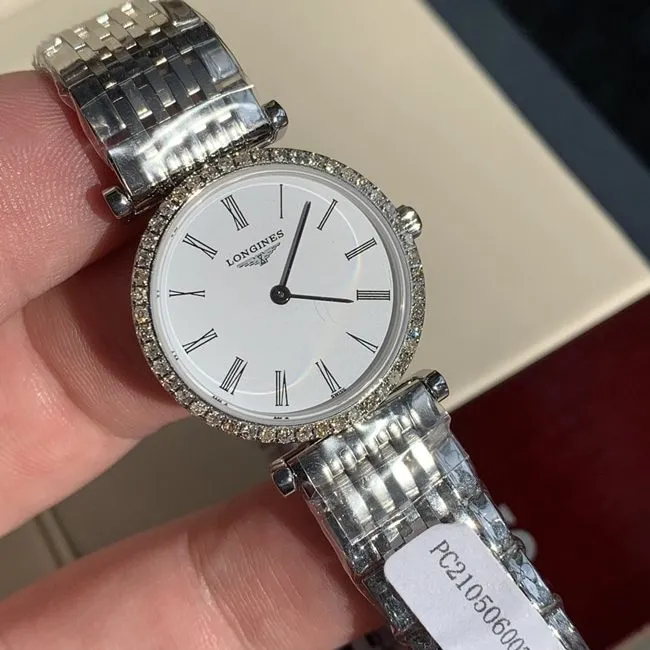 top-tier watch Longines women's white dialsteel bracelet casual fashion quartz Jialan series watch clasp picture