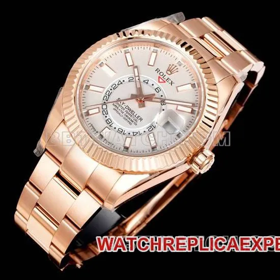 1:1replica watch AR+ factory Rolex pilot white dial mechanical rose goldfront live photo