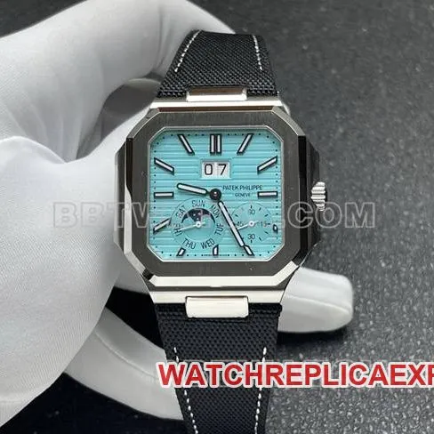 watch P1 factory Patek PhilippeCUBITUS light blue dial5822P-001side live photo