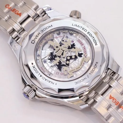 OR factory top-tier watch Omega men's Seamaster series mechanical steel bracelet watch detail shots