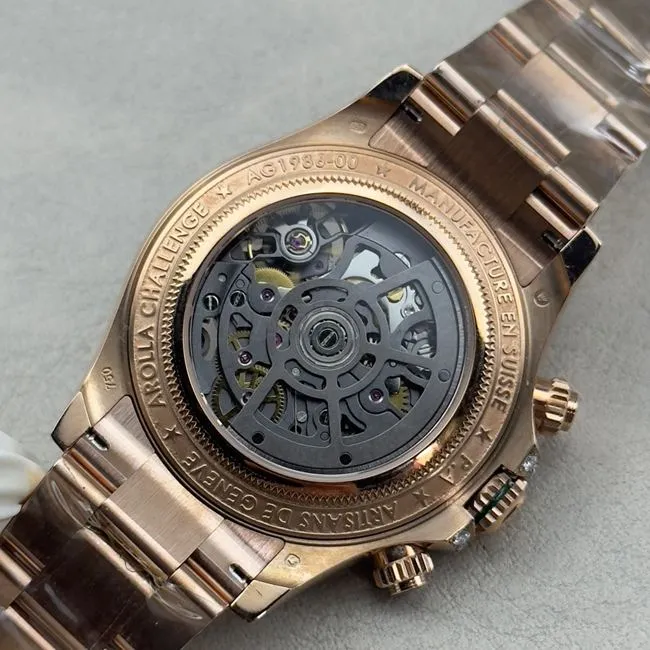 collectible watch RolexPPM factory Daytona hollow plate emerald diamond bezelfront live photo