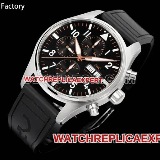 top-tier watch pilot TWS factory IWC black dial rubber model side live photo
