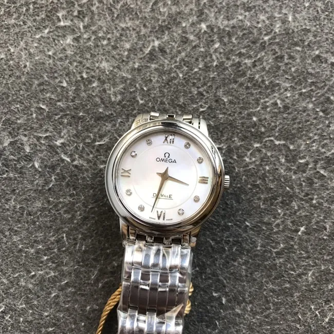 DK factory top-tier replicaOmegahigh-quality watch women's white dialsteel bracelet natural real diamond new butterfly flying series quartz watch clasp picture