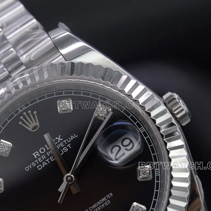 C Factory Rolex Logbook 41mm Top collectible watches Black Diamond Face Men's Business Casual