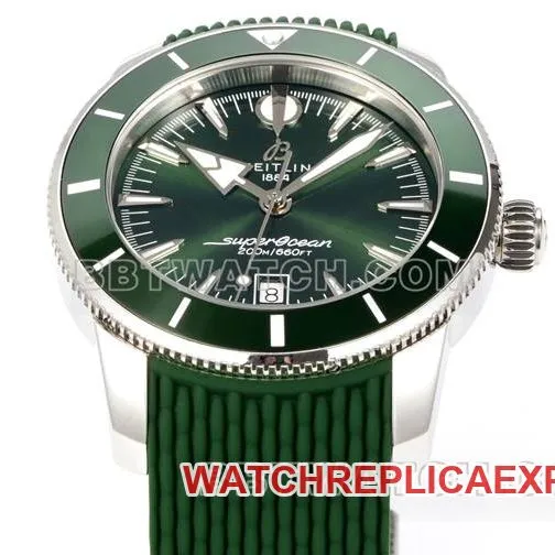 collectible watch superocean culture BLS factory Breitlinggreen dial rubber braceletside live photo