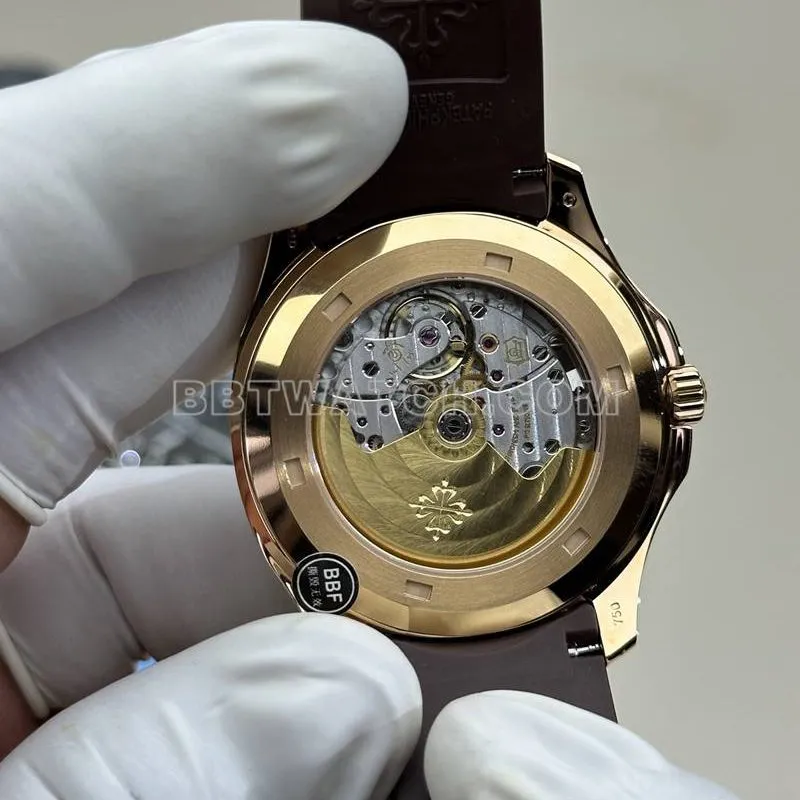 Patek Philippe collectible watch BBF factory grenade rose gold dark brown plate brown rubber model 5167Rcaseback live photo