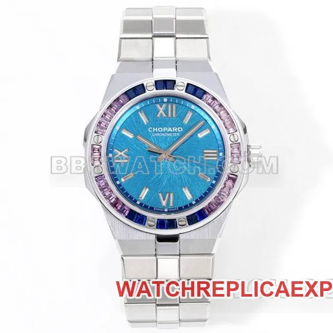 Chopard watch GH factory snow mountain proud wing 41mm blue dialsapphire crystaldiamond bezelsteel bracelet bracelet live photos