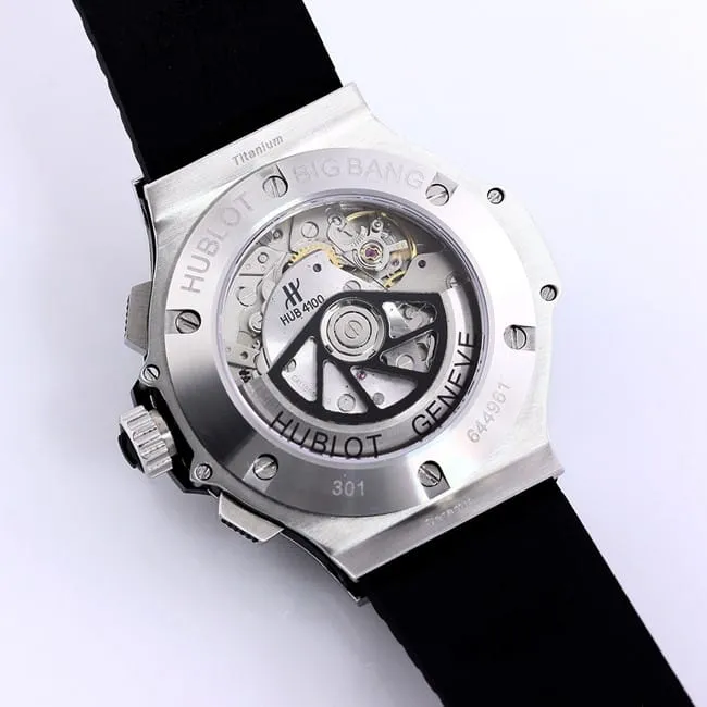 top-tier watch Hublot BIG BANG black circle silver shell watch movement picture