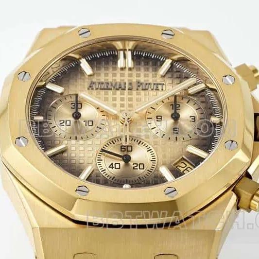 APS factory Audemars PiguetRoyal Oak1:1super smoked gold plate chronograph26240caseback live photo