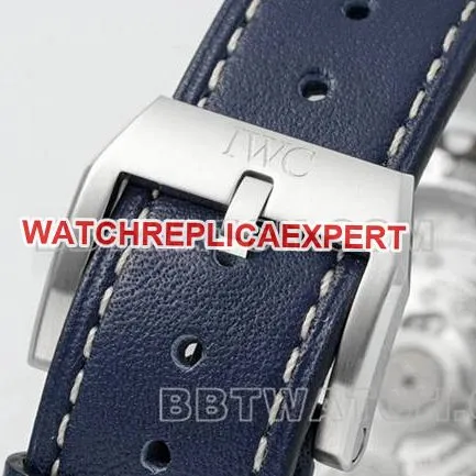 IWC collectible watch APS factory pilot blue dialchronograph69385movementleather strap model braceletlive photos