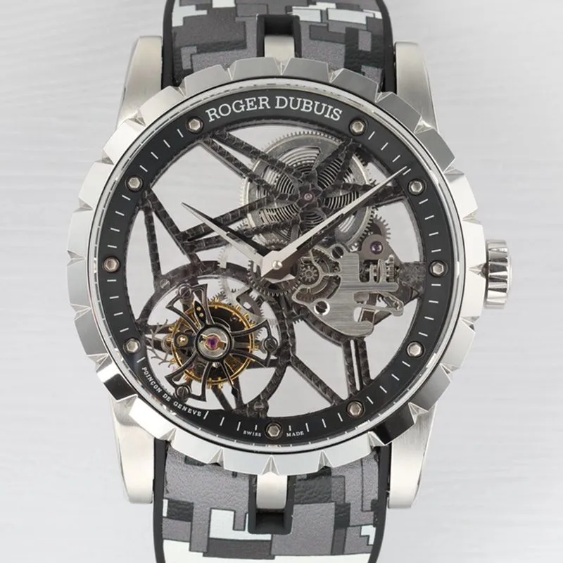 Roger Dubuis top quality imitation watches EXCALIBUR King Series Men's Tourbillon Watch Buckle Figure