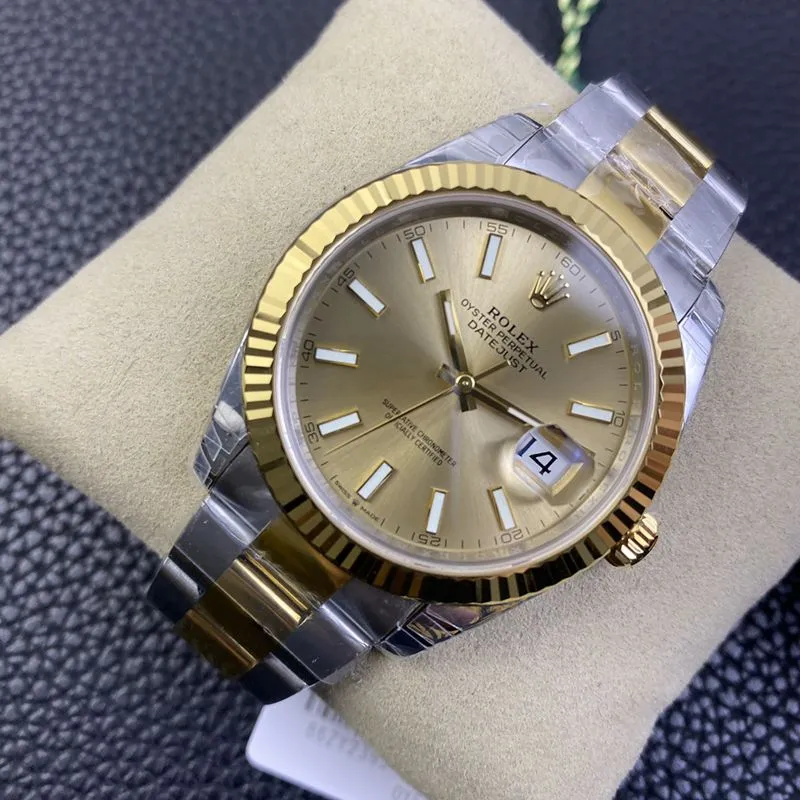 Rolexsuper watch gold Datejust41MM gold plate new six-digit small crown watch back cover picture