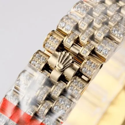 TW factory top-tier replicaRolex men's white dial gold band Datejust series 18k automatic movement watch front view