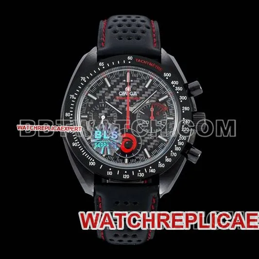 Omega collectible watch BLS factory speedmaster full ceramic red needle mechanical rubber model braceletlive photos
