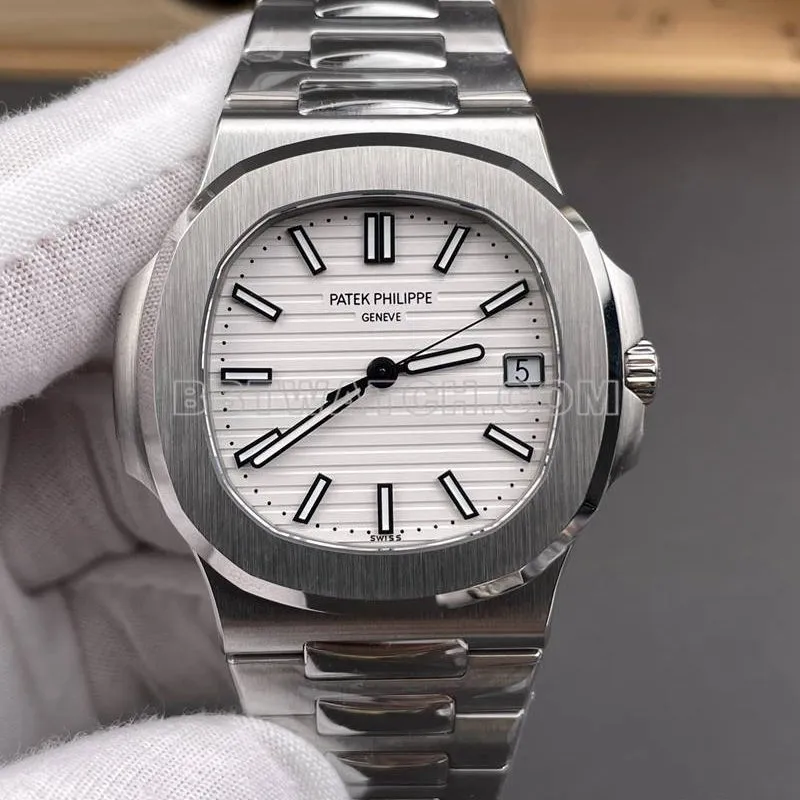 Patek Philippetop-tier watch DDF factory Nautilus40mmwhite dial330movementsteel bracelet model side live photo