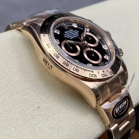 top-tier replicaBTRolex full rose goldDaytona4130 men's watch front view