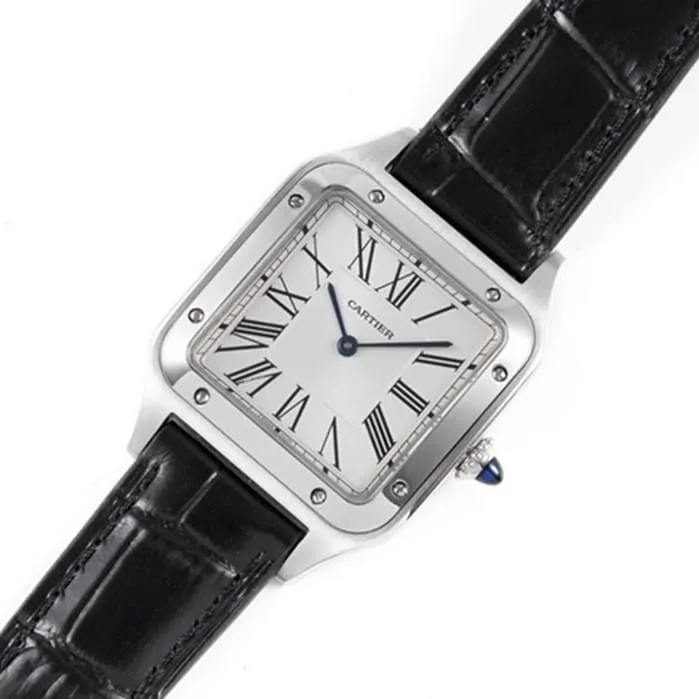 New masterwork Cartier Santos couple's watch side view