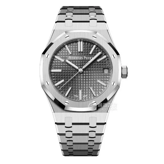 APS factory Audemars PiguetRoyal Oaktop-tier 1:1super gray plate steel bracelet model 15510ST.OO.1320ST.10side live photo
