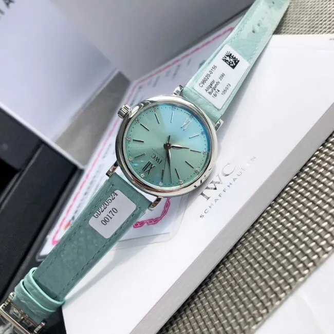 top-tiersuper cloneIWC Portofino series light blue dial women's watch front view