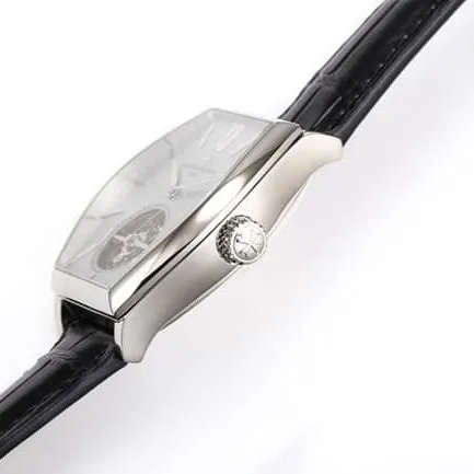 VCR factory Vacheron Constantintop-tier watch men's white dial black belt full automatic movement Malta tourbillon series leather strap watch clasp picture