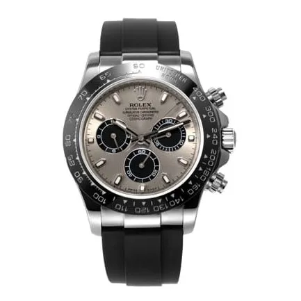 Top Rolex men's watch, brown dial, rubber strap, hottest Cosmograph Daytona model, mechanical watch, side view