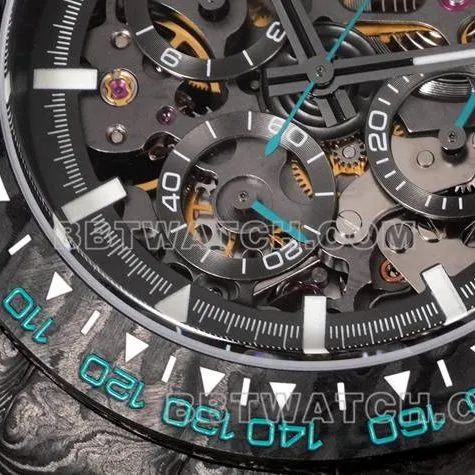 collectible watch TWF factory Rolex Daytona carbon fiber modified custom green side live photo