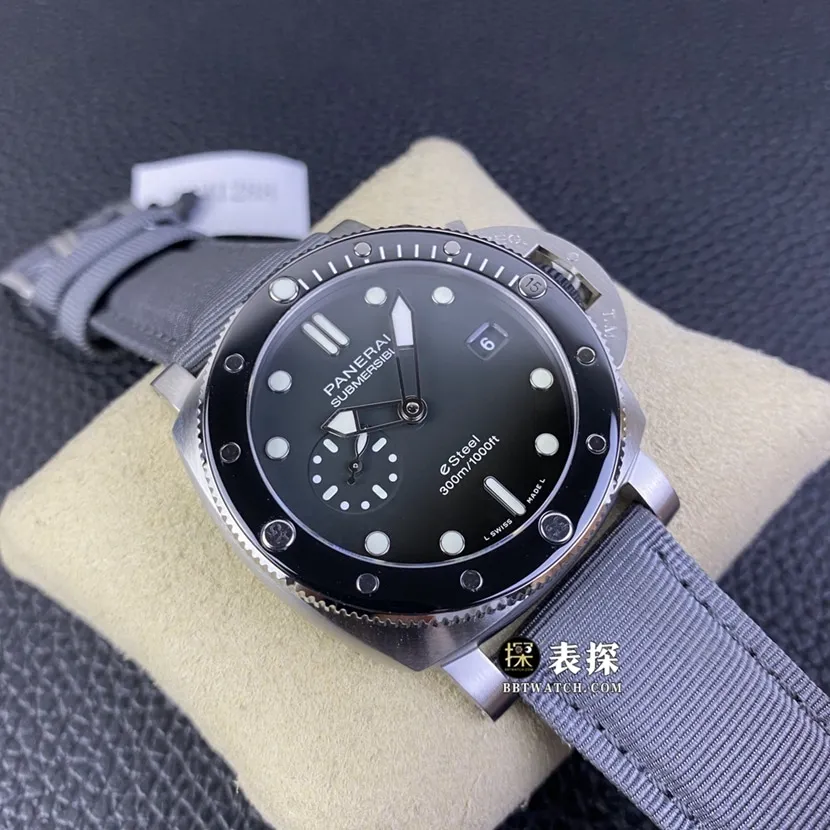SBF factory Panerai sneak PAM01288 top-tier watch men's carbon gray plate leather strap model pictures and prices caseback live photo