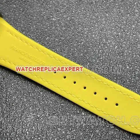Franck Muller top-tier watch ABF factory V45black dial black shell yellow leather braceletbraceletlive photos