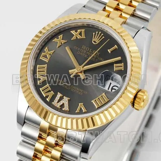 ARF FactoryRolex log top-tier 1:1super cloneblack dial31mm gold five grid link 278273
