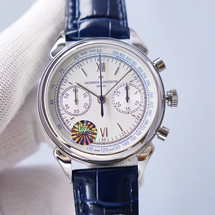 top-tier watch Vacheron Constantin men's white dial 1955 series steel bracelet watch front view