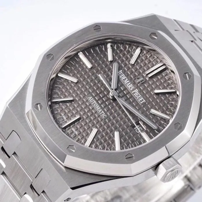 top-tier watch Audemars Piguet men's brown dial Royal Oak series mechanical steel bracelet watch side view